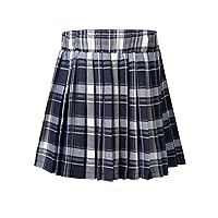 FEESHOW Kids Girls Plaid Pleated Skirt High Waist Skater Tennis Skirts Skorts with Shorts School Girl Uniform