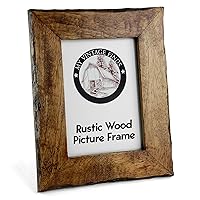 5x7 Wood Picture Frame in Brown, Natural Wood Frame - Versatile Usage as Pet, Fishing, Hunting, Rustic and Western Picture Frames