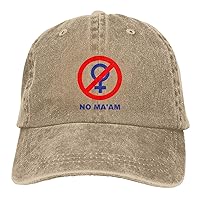 No Ma'Am Funny Adjustable Hat Cowboy Wash Cotton Baseball Cap Trucker Men Women