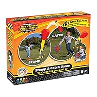Stomp Rocket Stomp & Catch Rocket Launcher: Outdoor Fun for Kids! Includes 4 Sport Rockets - STEM Toy Blaster with Catching Net, Soars Up to 100 Feet for Boys & Girls, Ages 5 and Up