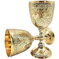Wine Goblet Solid Brass Royal Wine Cup Handmade Goblet Medieval Decor Gothic Chalice Pack of 1