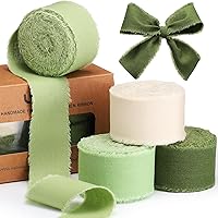 Sage Green Cotton Linen Ribbons 1.5