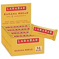 LÄRABAR Banana Bread, Gluten Free Vegan Fruit & Nut Bar, 1.6 oz Bars, 16 Ct