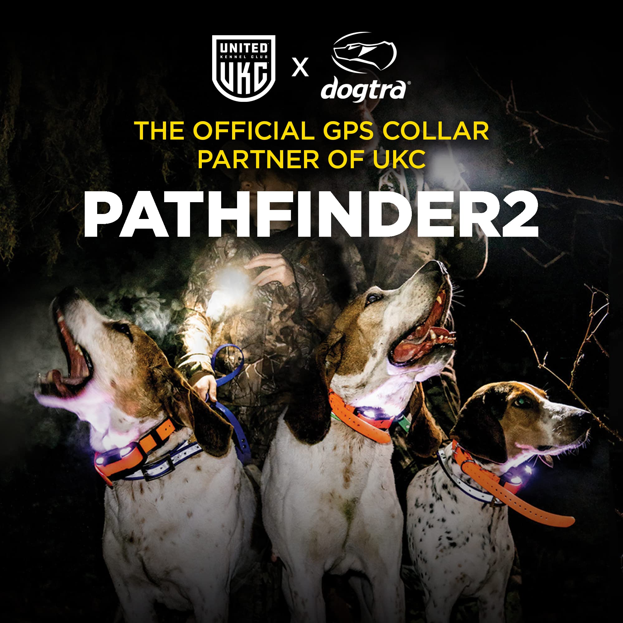 Dogtra 2 Dog Pathfinder 2 GPS Dog Tracker e Collar with PATHFINDER2 Green Add on Receiver LED Light No Monthly fees Free App Waterproof Smartwatch Control Long Range Multiple Dogs Smartphone Required