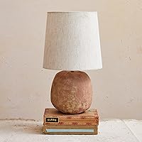 Creative Co-Op Terra-Cotta Table Lamp with Cotton Shade, Natural