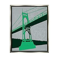 Stupell Industries Modern Floral Bridge Architecture Floating Framed Wall Art, Design by Shane Donahue