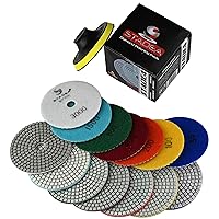 STADEA Diamond Polishing Pads for Angle Grinder, 4 inch Wet/Dry 8 Piece Set Granite Stone Concrete Marble