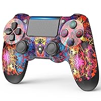 【Upgraded】 Wireless PS4 Remote Controller Compatible with Playstation 4/Slim/Pro with Dual Vibration/6-Axis Motion Sensor/Audio Replacement for PS4 Controller