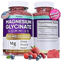Magnesium Glycinate Gummies 300mg, High Absorption Magnesium Supplement, Supports Body & Boosts Energy, Gelatin Free, Vegan Friendly, Non GMO, 60 Day Supply, Mixed Berry Flavor