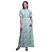 Bimba Rayon Womens Printed Beach Cocktail Party Side Slit Summer Dress Long Maxi Gown