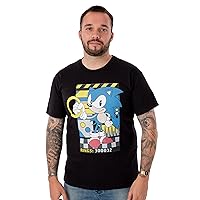 Sonic The Hedgehog Men's Black Short-Sleeved T-Shirt | Classic Rings Design | Authentic Sonic Merch | Gift for Sonic Fans