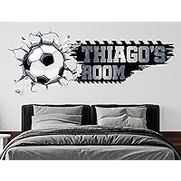 Name Soccer Wall Decals for Boys Room Decor - Soccer Personalized Name for Baby Nursery - Soccer Wall Decal for Boys Room - Soccer Sticker for Kids Wall Decals - Names for Wall Decor