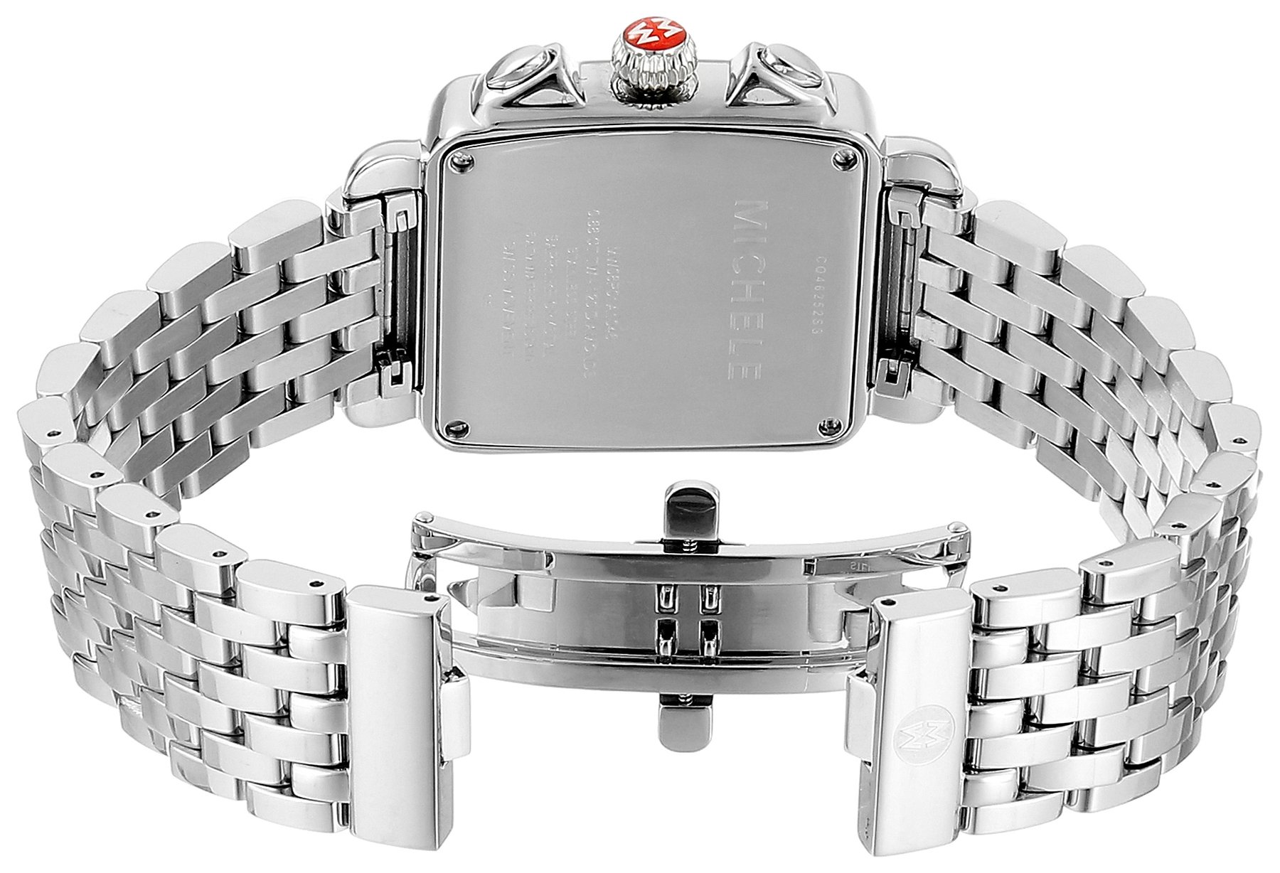 MICHELE Women's MWW06P000099 Deco Analog Display Swiss Quartz Silver Watch