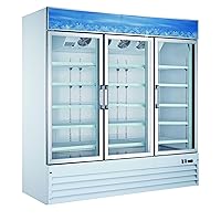 50052 Commercial Reach In Refrigerator 78 inch 3 Door Swing Glass Cooler