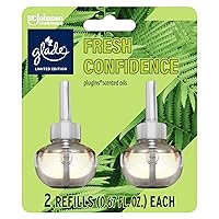 Glade PlugIns Refills Air Freshener, Scented and Essential Oils for Home and Bathroom, Fresh Confidence, 1.34 Fl Oz, 2 Count