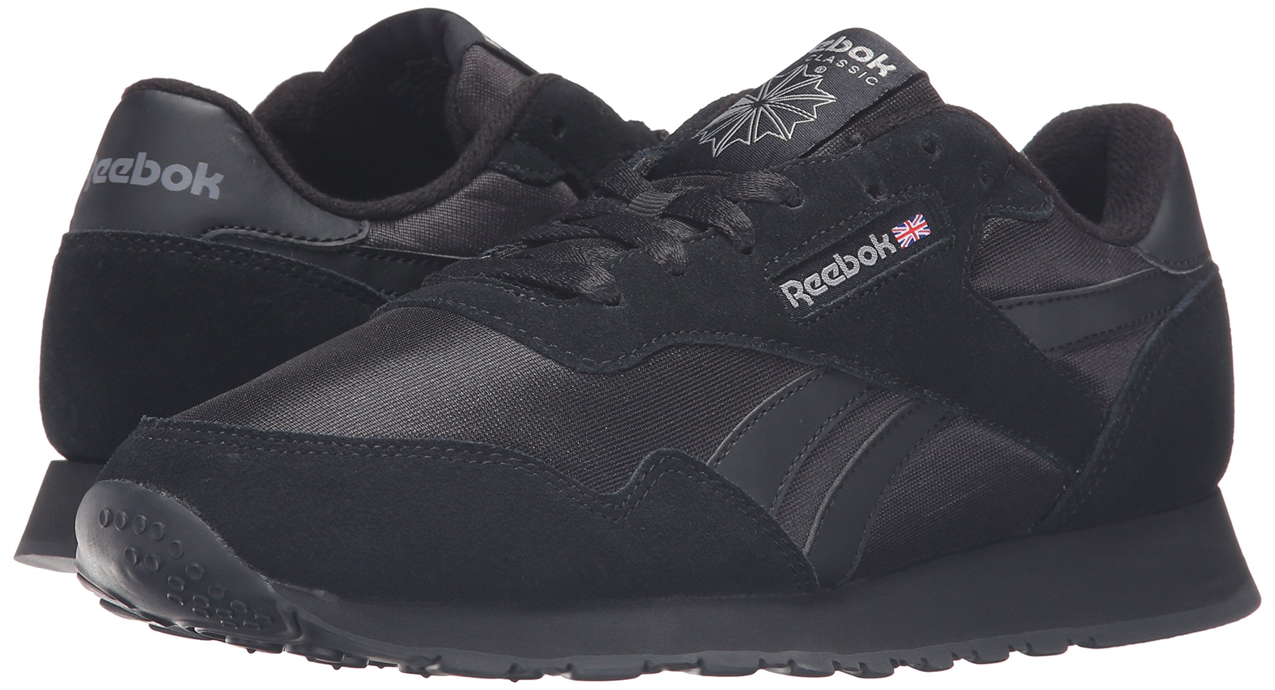 Reebok Men's Classic Nylon Walking Shoe, Black/Carbon, 13
