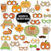 Big Dot of Happiness Pumpkin Patch - Fall, Halloween or Thanksgiving Party DIY Photo Booth Glasses and Accessories - 30 Photo Props Kit Party Virtual Bundle
