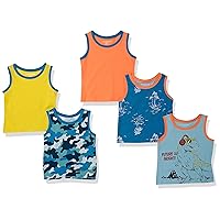 Amazon Essentials Boys and Toddlers' Sleeveless Tank Tops, Multipacks