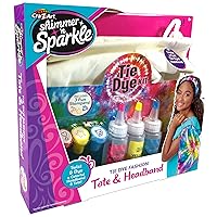 Cra-Z-Art Shimmer ‘n Sparkle Tie Dye Fashion Tote and Headband Craft Kit,Blue/Pink, Small