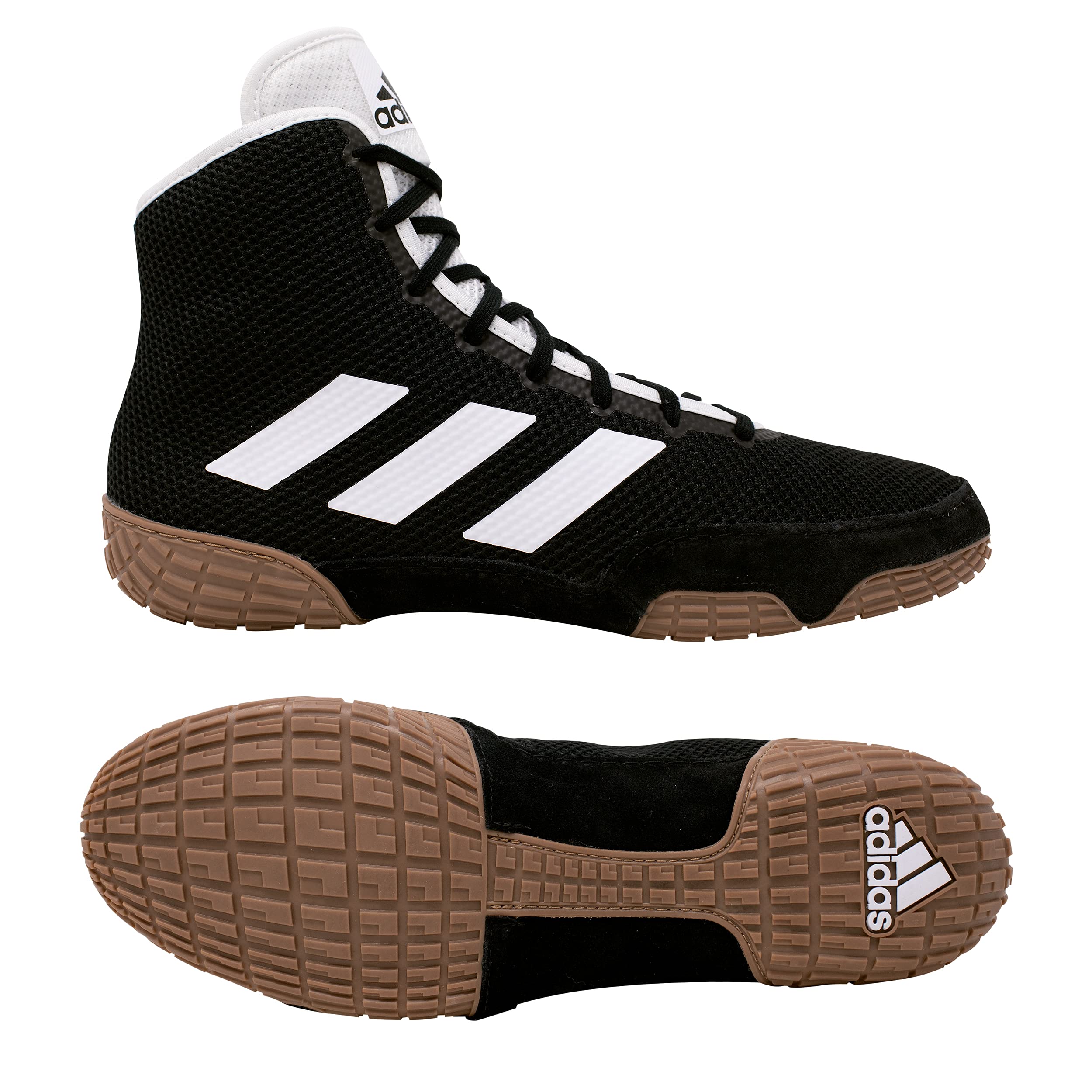 adidas Men's Tech Fall 2.0 Wrestling Shoe (Black/White, 14)