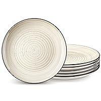 vancasso Bonbon Dinner Plates Set of 6, 10.5 Inch Dish Set, Beige Ceramic Plates, Microwave & Dishwasher Safe