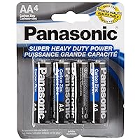 Panasonic 5734 16PC AA Batteries Super Heavy Duty Power Carbon Zinc Double A Battery 1.5V, Black (Pack of 16)