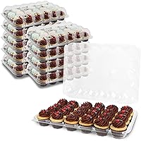 Spec101 Plastic Cupcake Holder Carrier Disposable Cupcake Containers 24 Standard Cupcake Compartments – Set of 10.