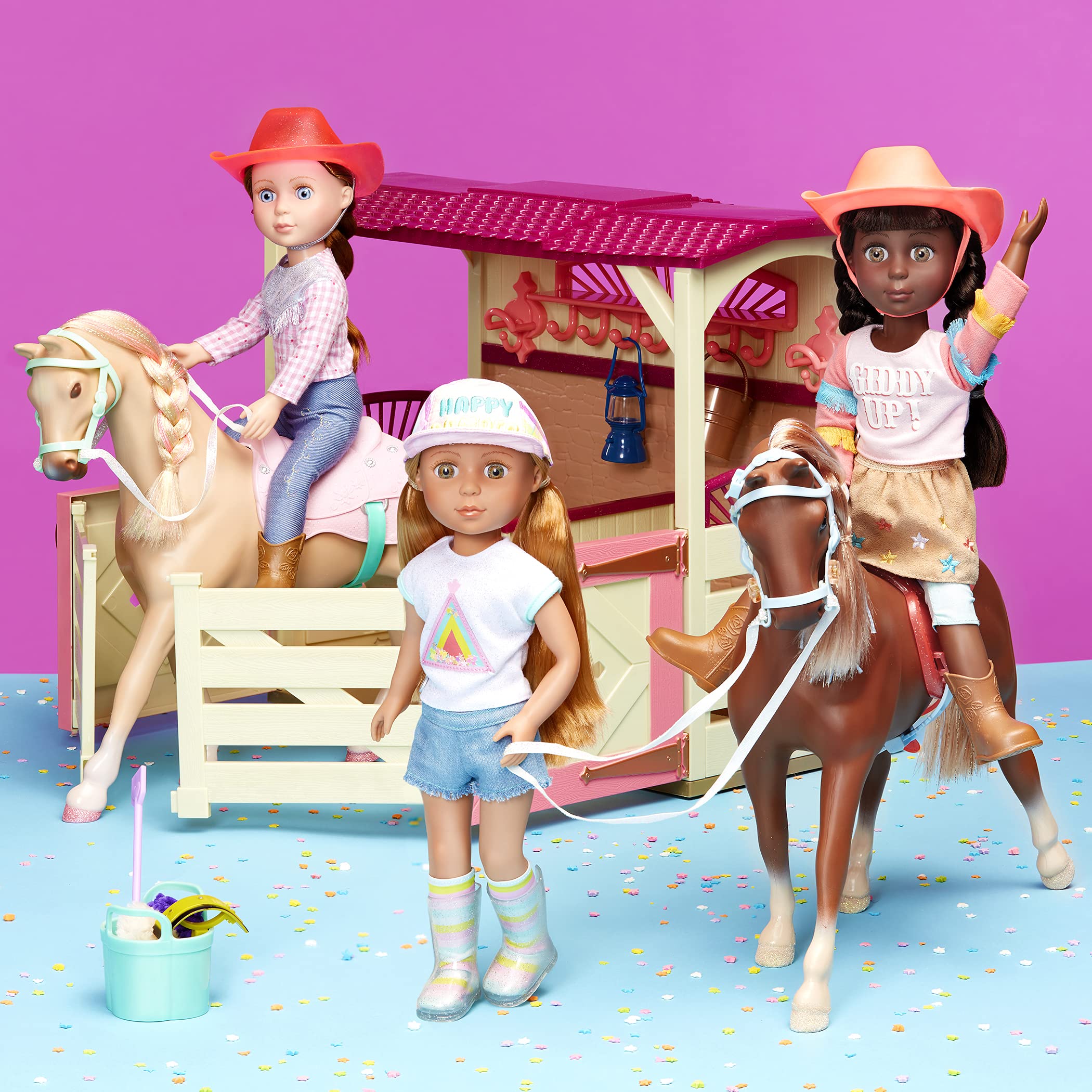 Glitter Girls – All Asparkle Acres Riding Stable Set – Accessory for 14-inch horses - 14-inch Doll Accessories and Clothes for Girls Age 3 and Up – Children’s Toys (GG57000Z)