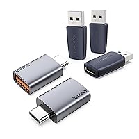 Syntech USB A to USB C Adapter (3 Pack) & USB C to USB 3.2 Adapter (2 Pack) 10Gbps USB 3.2 Gen 2 Fit Side by Side