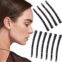 OIIKI 12 Pcs Black Rhinestone Bobby Pins, Shiny Crystal Diamond Hair Pins for Women, Metal Hair Barrettes Hairpins, Decorative Hair Accessories for Daily Use or Parties