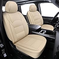 Custom Fit Chevrolet Silverado Seat Covers, Front & Rear Waterproof Leather Car Seat Covers, Seat Cushion Protector Fit for Chevrolet Silverado 2007-2013, 2019-2023 (Beige)