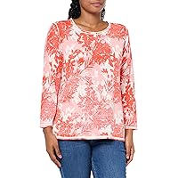Women's Reverse Printed 3 Quarters Sleeve Pullover Sweater