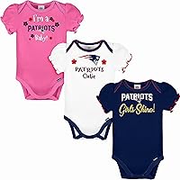 Gerber Baby Girls NFL Team 3 Pack Short Sleeve Onesie Bodysuit