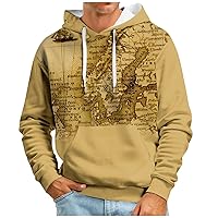 Mans Novelty 3D Graphic Hoodie Print Pullover Casual Drawstring Pocket Hooded Sweatshirts Big Tall Hoodies For Men