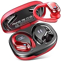 Wireless Earbud, 75Hrs Bluetooth 5.3 Headphones IP7 Waterproof for Sport, Running Wireless Earphones with ENC Noise Canceling Mics, Deep Bass Over Ear bud with Earhooks for Android, iOS, Workout, Gym