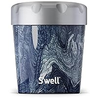 S'well Stainless Steel Ice Cream Chiller, 16oz, Azurite Marble, Triple Layered Vacuum Insulated Container Keeps Ice Cream Frozen For Up To Four Hours, BPA Free