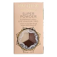 Pacifica Beauty Super Powder Supernatural Eye Shadow Trio with Stone, Cold, Fox, 0.1 Ounce