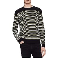 Calvin Klein Mens Three Tone Striped Pullover Sweater