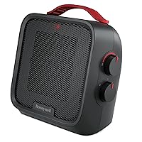 Honeywell UberHeat 5 Portable Ceramic 1500W Space Heater. Indoor space heater for Small Rooms, Bedrooms, and Homes. Fast Heating with Tip-over Protection - Black, HEC210B