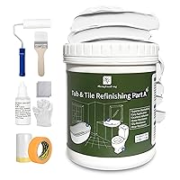 Ceramic Tile Bathroom Wall Paint Bathtub Sink Paint Refinishing Kit (White/25-30sq.ft), Easy of Use Tub Resurfacing Bathroom Sink Tub Kitchen Countertop, Low Odor No Toxic Tub And Tile Refinishing Kit
