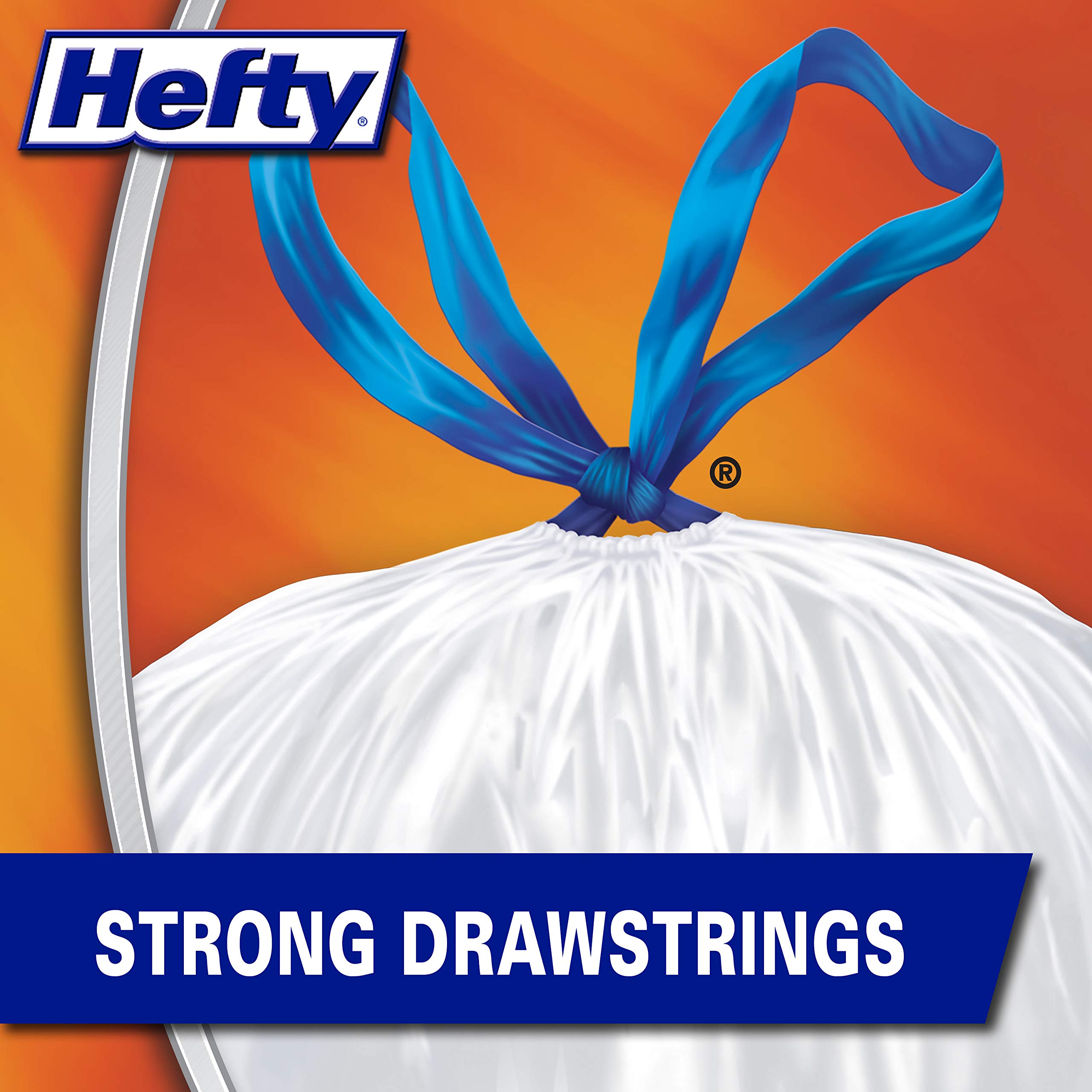 Hefty Strong Tall Kitchen Trash Bags, Unscented, 13 Gallon, 90 Count, White,Packaging may vary