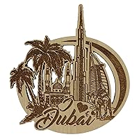 Dubai Wood Engraved Wooden Fridge Magnet Souvenir Gift