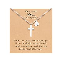 PINKDODO Cross Necklace for Girls on Baptism First Communion Confirmation Gifts for Girls Women