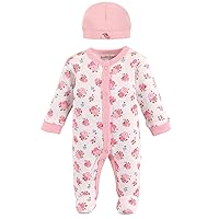 Luvable Friends Baby Girls' Cotton Preemie Sleep and Play and Cap
