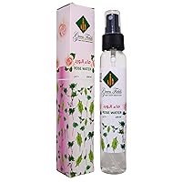 Green Fields Premium Rose Hydrosol - Steam Distilled Natural Rose Water for Skin and Hair - Authentic & Pure, See Through