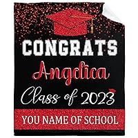 Custom Class of 2024 Graduation Blanket Personalized Name Gift for Girls Boys Super Soft Lightweight Throws Blankets Gifts 60x80 in
