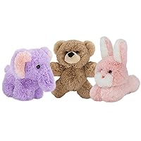 Plush Stuffed Animals for Girls and Boys - 3 Pack 5 Inch Stuff Animals Plush Toy - Bunny, Elephant, Teddy Bear Plushie - Made from Kid-Friendly, Quality Material