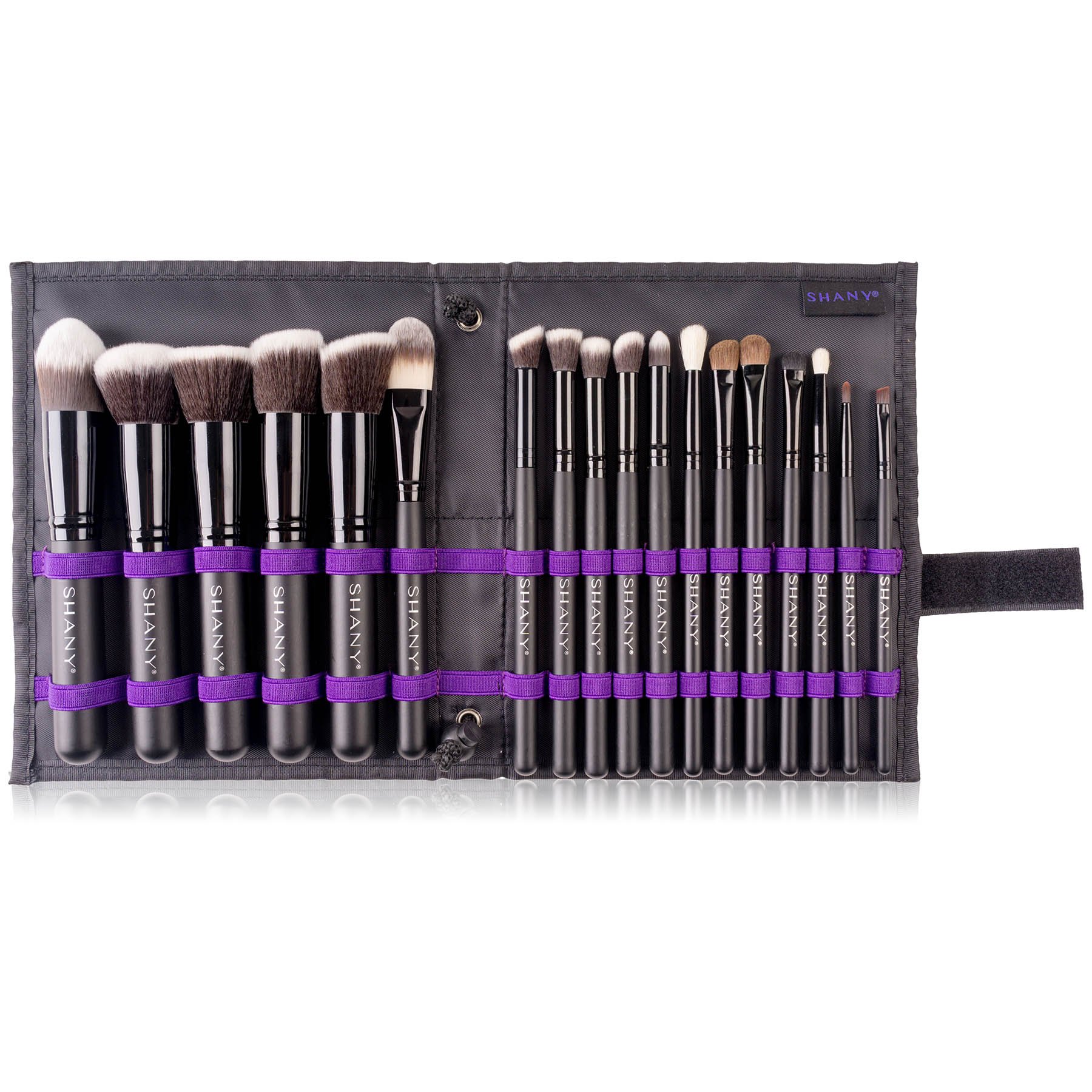 SHANY Artisan Easel Elite Cosmetics Brush Collection, Complete Kabuki Makeup Brush Set with Standing Convertible Brush Holder, 18 pcs