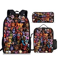 3PCS Large Capacity Backpack,Boys Girls Back to School Lunch Box, Gifts for Fans,Adjustable Laptop Bags Style