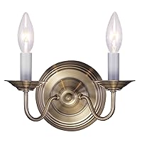 Livex Lighting 5018-01 Williamsburg 2-Light Wall Sconce, Antique Brass